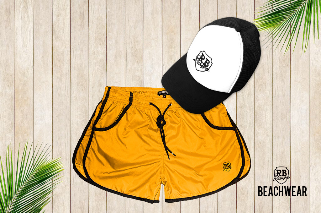 Mens yellow gym on sale shorts