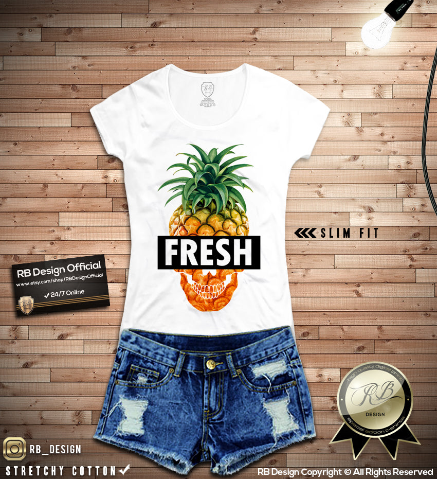 womens pineapple skull shirts