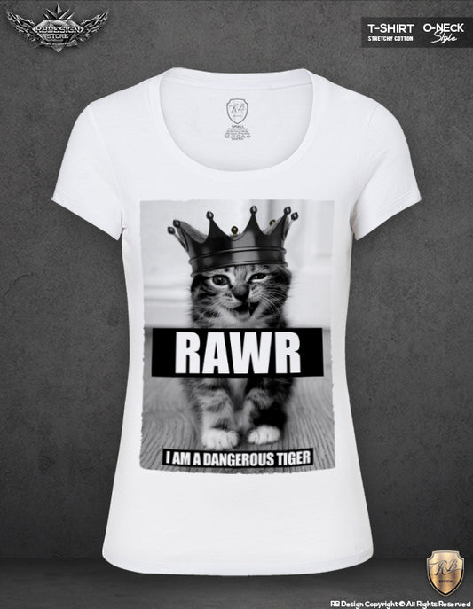 RAWR I Am a Dangerous Tiger Women's Cat T-shirt WD08