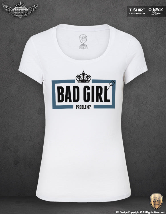 Women's Bad Girl T-shirt Devilish Inside Ladies Tank Top WD081 Blue