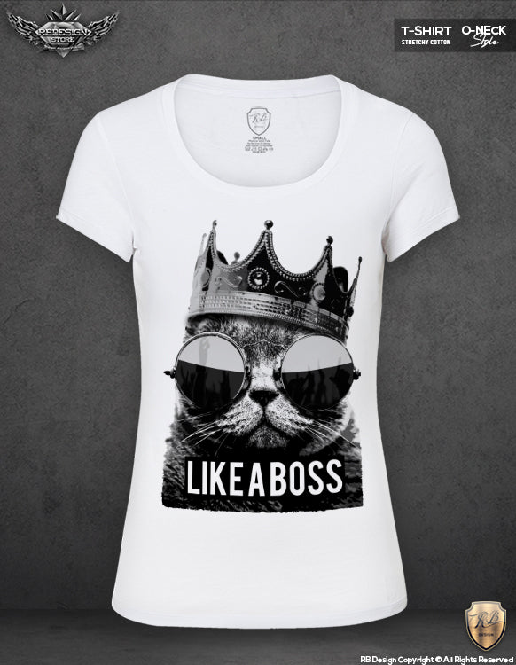 Like a Boss Womens T-shirt Trendy Cat Lover Tank Top WD151