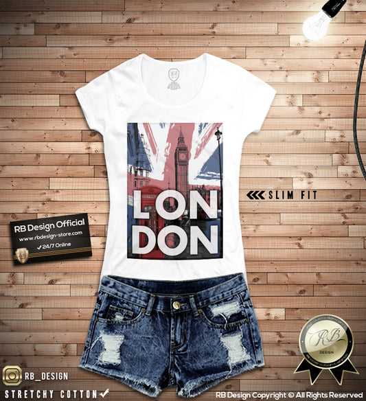 womens london flag t-shirts