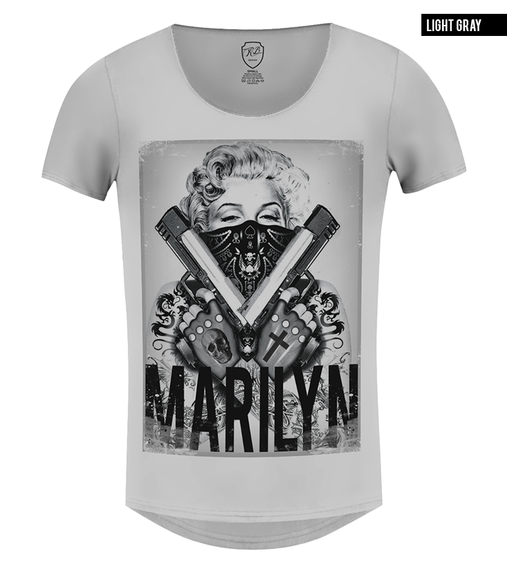 gray graphic tee monroe guns