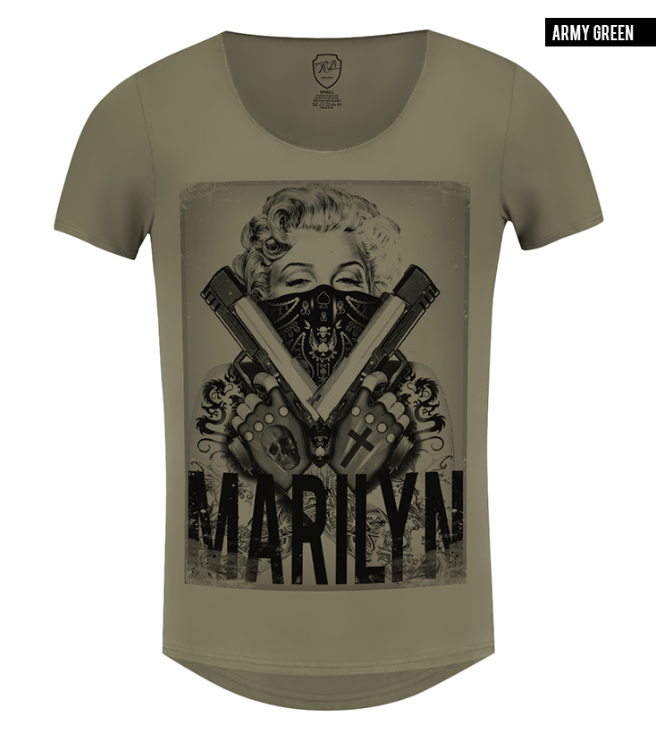 khaki mens fashion tee monroe guns