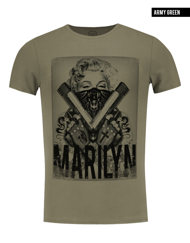 monroe mafia girl mens t-shirt khaki