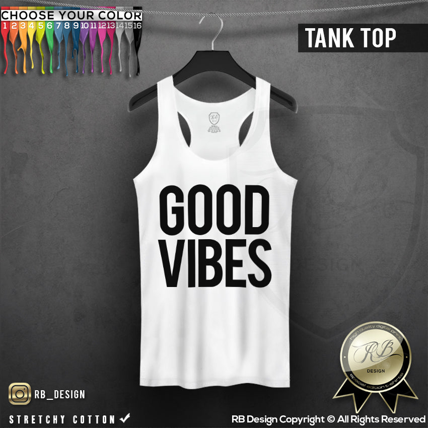 good vibes graphic tank top