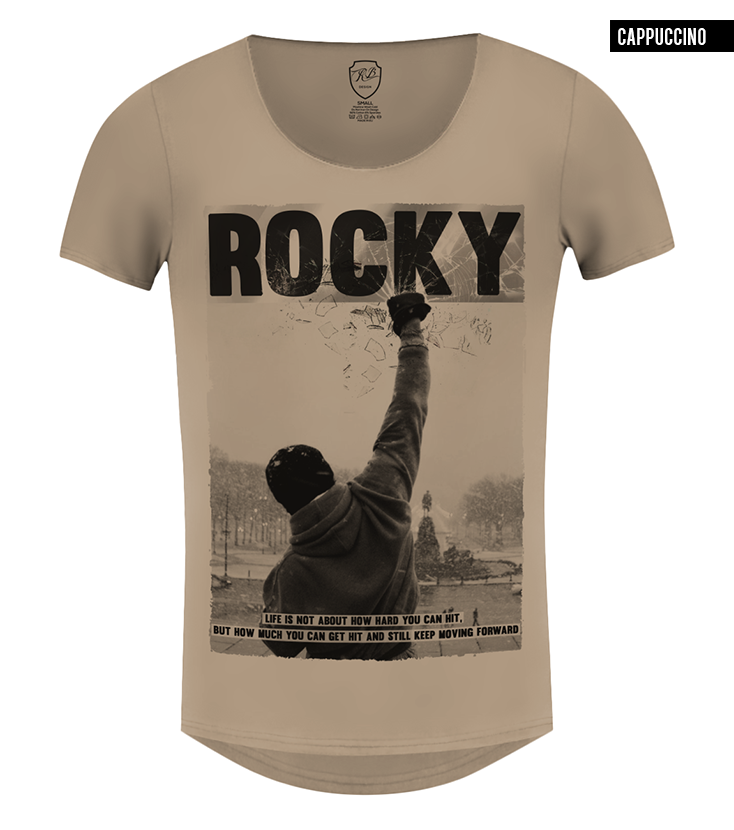 beige mens rocky t-shirt