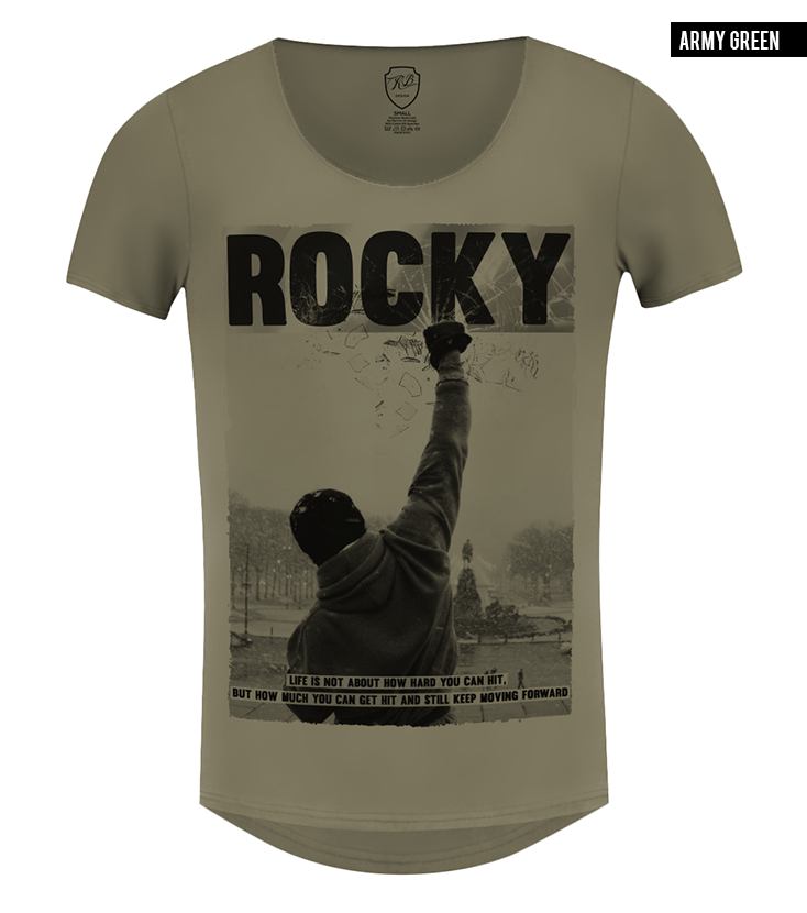 khaki mens scoop neck rocky t-shirt