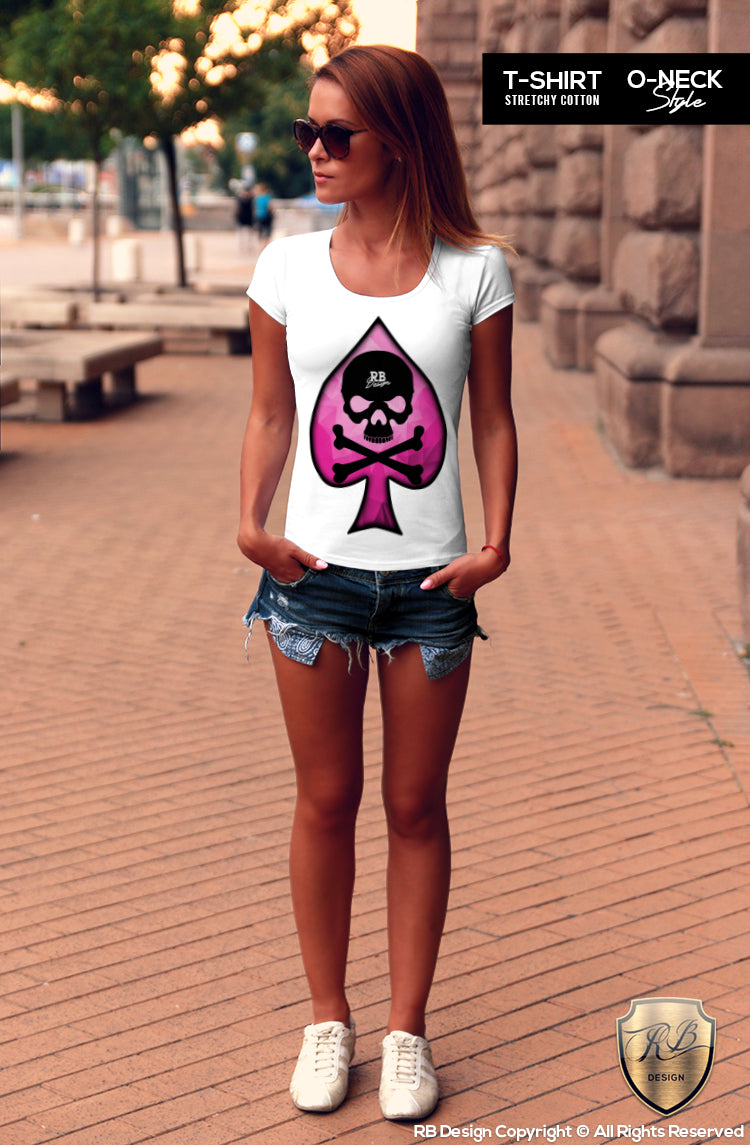 womens spades skull t shirt