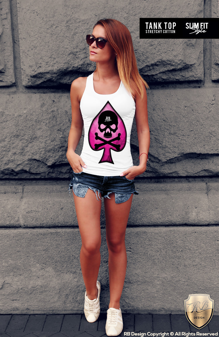 womens skull tank top