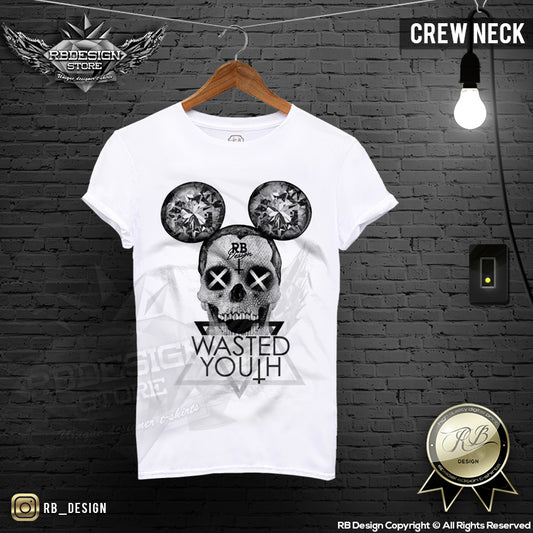 Modern Mickey Diamond Skull Mens T-shirt Wasted Youth MD388