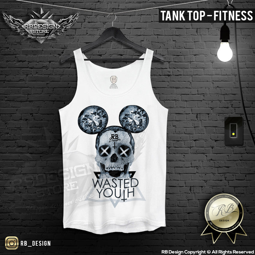 mickey skull tank top