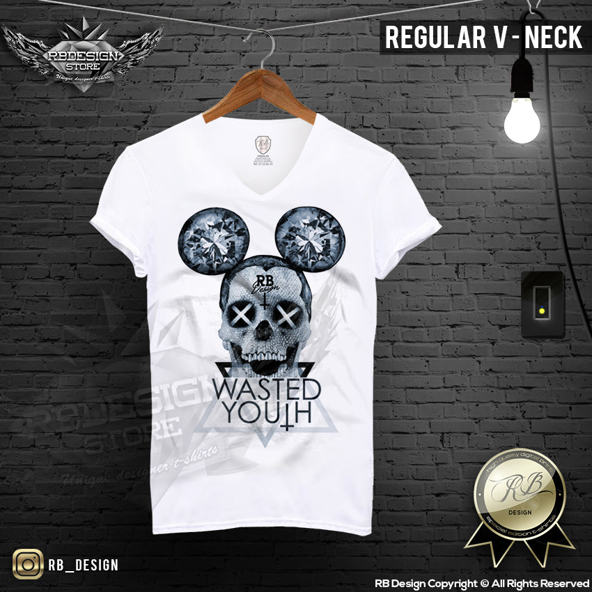 mickey skull mens graphic tee