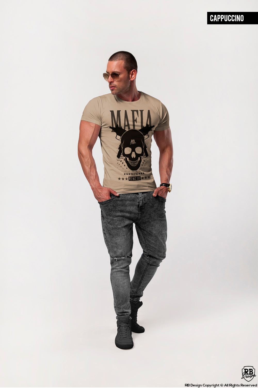 Luxury Premium Quality Men's T-shirt "MAFIA" Fashion Scoop Neck Tee / Color Option / MD627