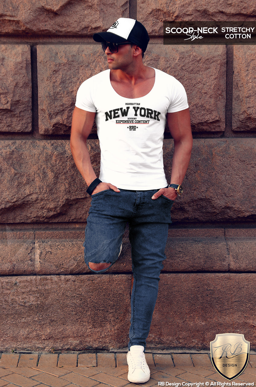 scoop neck mens t-shirt new york