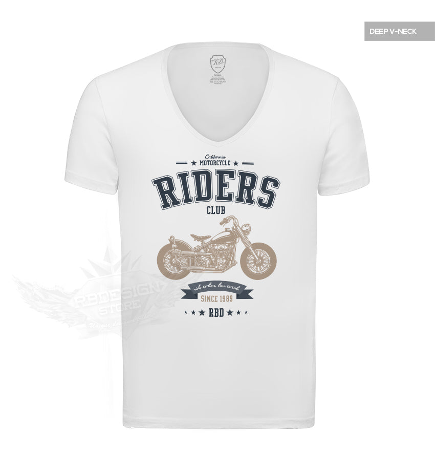 Mens Graphic T-shirt California Motorcycle Riders Blue/Beige MD881