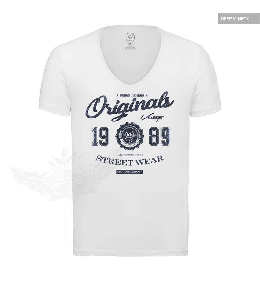 RB Design Originals Men\'s Store – Tee Blue Vintage T-shirt Jeans Style RB Design Graphic