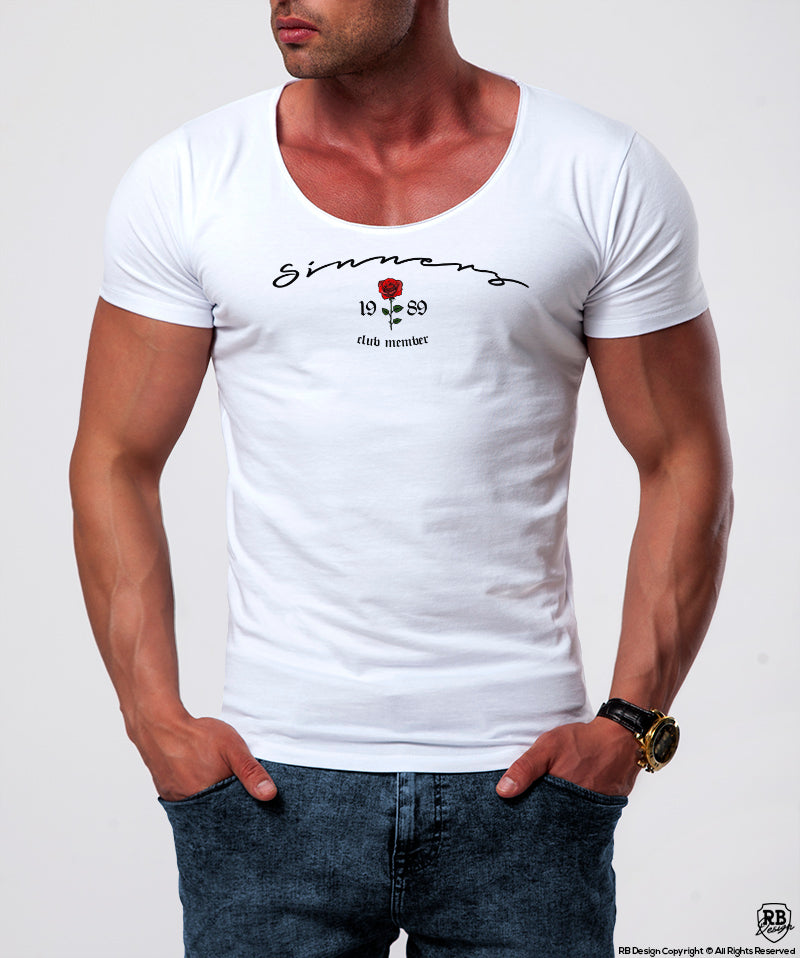 Mens White T-shirt Born To Be a Rock Star MD873 – RB Design Store